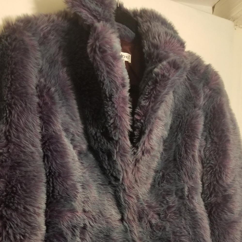 Bebe Multi-Colored Fur Coat
